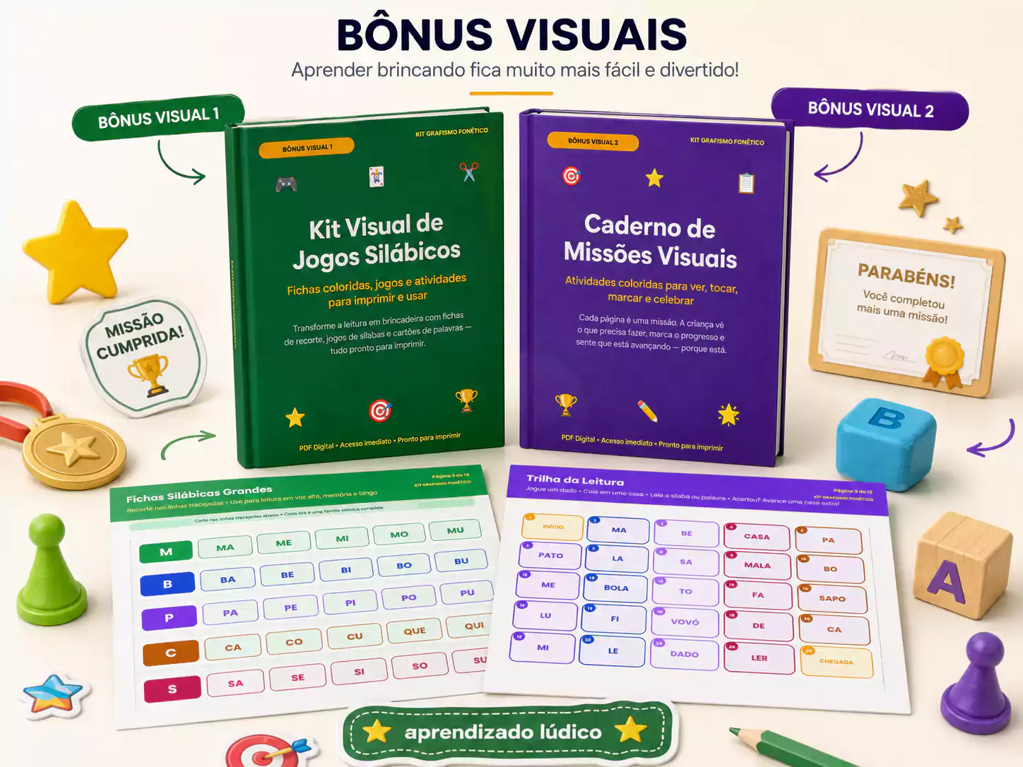 Bônus visuais do Kit Grafismo Fonético